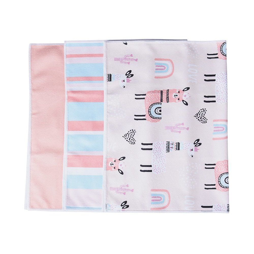 Microfiber Kitchen 3pcs Set Alpaca, Pink, Stripe Pattern